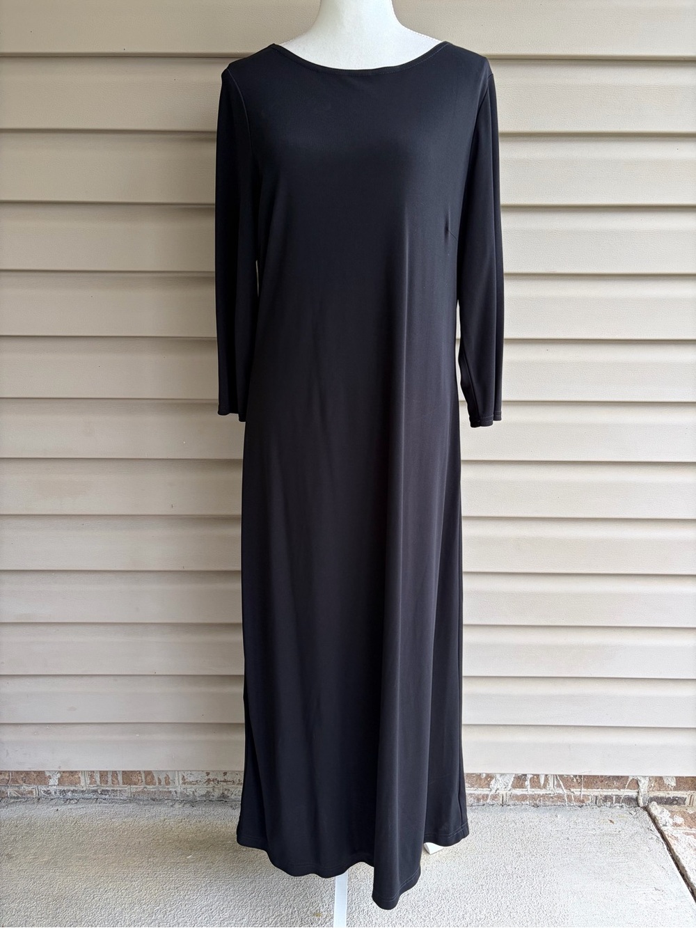 •Talbots• Vintage Black Long Sleeve Maxi Dress - Size Large